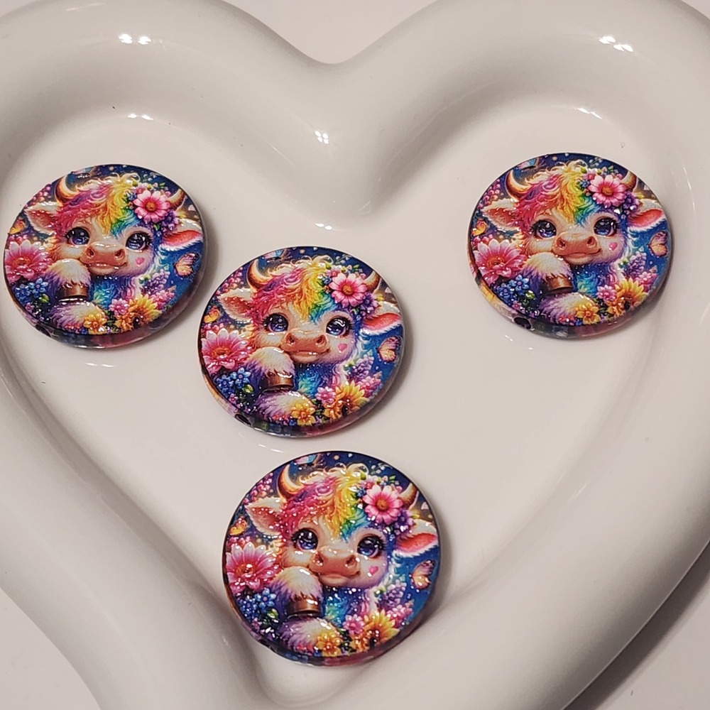 Cow Beads 2 Pcs Focal Beads Beaded Pen Jewelry Making  Charms Rainbow